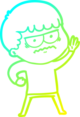 Bir insan tarafından çizilmiş bir çizgi filmin soğuk gradyan çizimi.