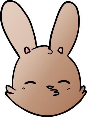 Bir insan tarafından çizilmiş çizgi film tavşanı yüzü.