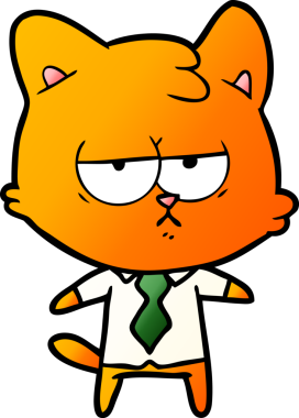 Bir insan tarafından çizilmiş sıkıcı çizgi film kedisi.