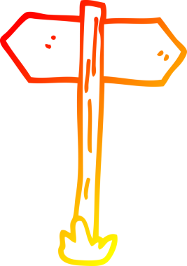 Bir insan tarafından çizilmiş bir çizgi filmin sıcak gradyan çizimi.