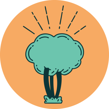 Bir insan tarafından çizilmiş dövme tarzı bir ağacın simgesi