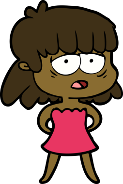 Bir insan tarafından çizilmiş yorgun bir kadın.