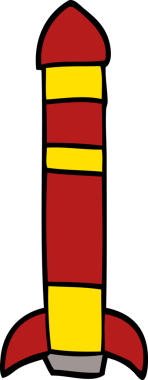 Bir insan tarafından çizilmiş karalama yüksekliğindeki roket