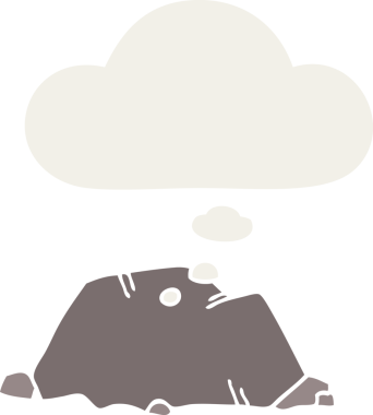 Düşünce baloncuklu karikatür bir insan tarafından çizilmiş.