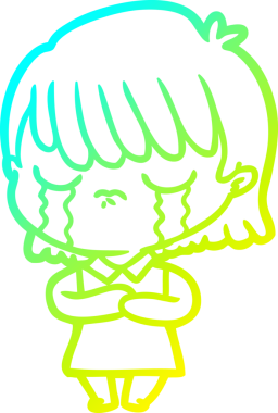 Bir insan tarafından çizilmiş ağlayan bir karikatür çizimi.