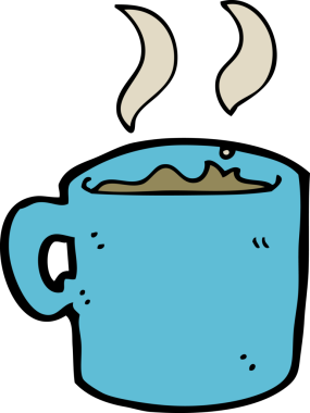 Bir insan tarafından çizilmiş kahve fincanı.