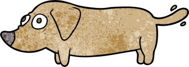 Bir insan tarafından çizilmiş küçük bir köpek.