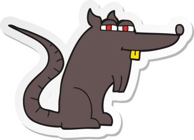 Bir insan tarafından çizilmiş şeytani bir farenin çıkartması.