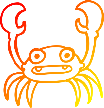 Bir insan tarafından çizilmiş bir yengecin sıcak çizgi çizimi