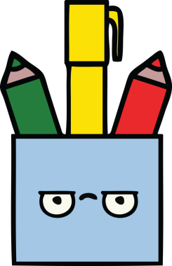 Bir insan tarafından çizilmiş kalem kapının sevimli karikatürü.