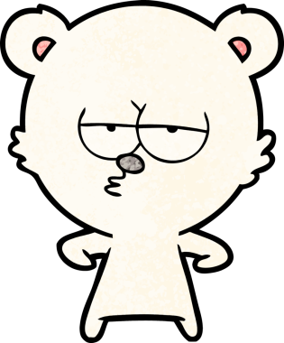 Bir insan tarafından çizilmiş sıkılan kutup ayısı çizgi filmi.