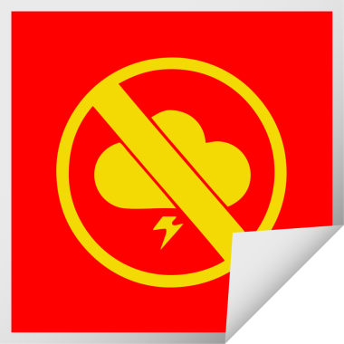 Bir insan tarafından çizilmiş fırtınaya izin verilmeyen kare soyma çıkartması.