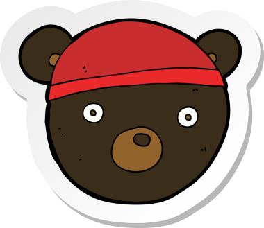 Bir insan tarafından çizilmiş siyah ayı yavrusu şapkası.