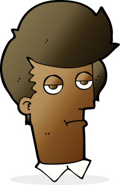 Bir insan tarafından çizilmiş sıkıcı bir çizgi film.