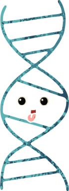 Bir insan tarafından çizilmiş bir DNA ipliğinin retro çizim stili karikatürü