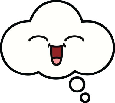 Bir insan tarafından çizilmiş güzel bir düşünce balonu karikatürü.