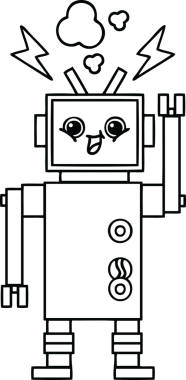 Bir insan tarafından çizilmiş robot çizimi