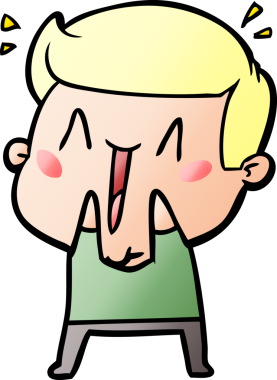 Bir insan tarafından çizilmiş heyecanlı bir çizgi film.