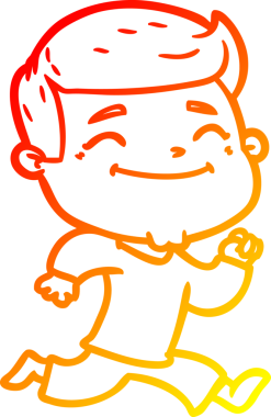 Bir insan tarafından çizilmiş mutlu bir çizgi film karakteri çizimi.