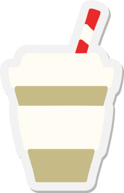 Bir insan tarafından çizilmiş kahve fincanı çıkartması.