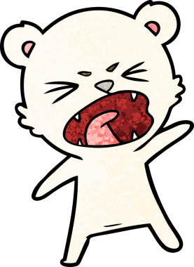 Bir insan tarafından çizilmiş kızgın kutup ayısı çizgi filmi.