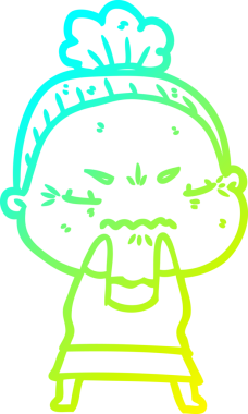 Bir çizgi film çizimi, bir insan tarafından çizilmiş yaşlı bir kadını rahatsız ediyordu.