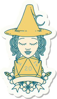 Bir insan tarafından çizilmiş doğal yirmi zarlı bir cadının çıkartması.