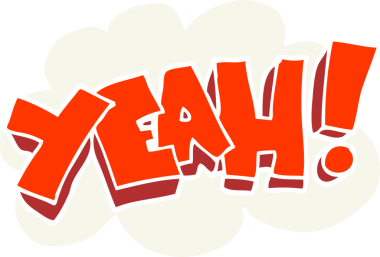 İşte bu! Bağrışmanın düz renk çizimi. Bir insan tarafından çizilmiş.