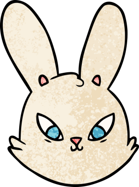 Bir insan tarafından çizilmiş tavşan surat.