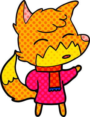 bir insan tarafından çizilmiş tilki çizgi filmi