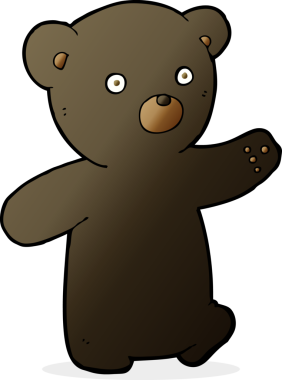 bir insan tarafından çizilmiş siyah ayı yavrusu.