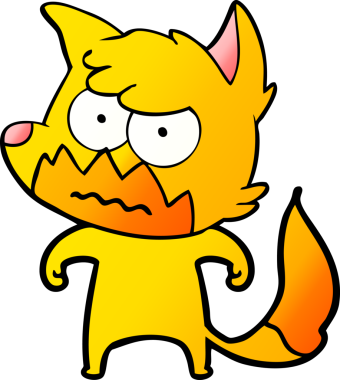 Bir insan tarafından çizilmiş tilki çizgi film karakteri