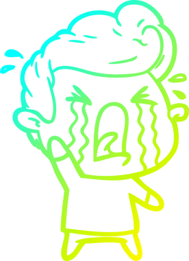 Bir insan tarafından çizilmiş ağlayan bir karikatür çizimi.