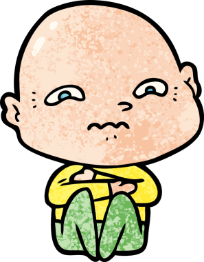 bir insan tarafından çizilmiş sinirli bir adam.