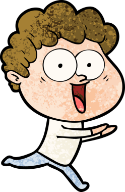 Bir insan tarafından çizilmiş heyecanlı bir adam karikatürü