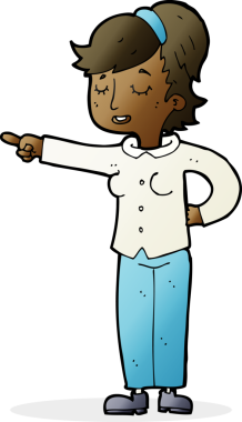 Bir insan tarafından çizilmiş çizgi film dostu bir kadın.