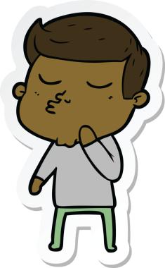 Bir insan tarafından çizilmiş bir çizgi film modelinin çıkartması.