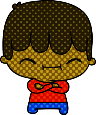 Bir insan tarafından çizilmiş kawaii çocuk karikatürü.