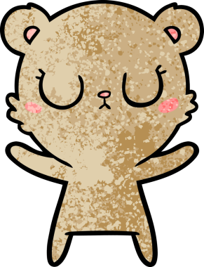 Bir insan tarafından çizilmiş barışçıl çizgi film ayısı.