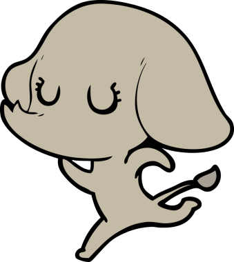 Bir insan tarafından çizilmiş şirin bir fil.