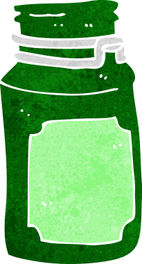 Bir insan tarafından çizilmiş mutfak kavanozu.