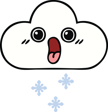 Bir insan tarafından çizilmiş güzel bir kar bulutu karikatürü