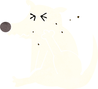 Bir insan tarafından çizilmiş çizgi köpek çizimi.