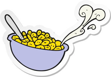 Bir insan tarafından çizilmiş mısır gevreği etiketi.