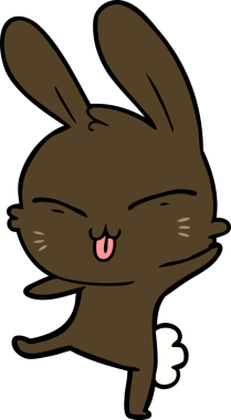 Bir insan tarafından çizilmiş şirin çizgi film tavşanı.