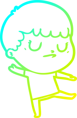 Bir insan tarafından çizilmiş soğuk gradyan çizgi film karakteri.