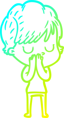 Bir insan tarafından çizilmiş bir karikatür kadın çizimi.