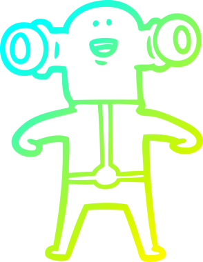 Bir insan tarafından çizilmiş, soğuk bir çizgi roman çizimi.