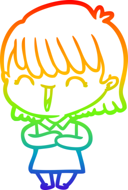 gökkuşağı gradyan çizimi bir insan tarafından çizilmiş bir karikatür kadın