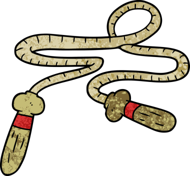 bir insan tarafından çizilen ip atlama çizgi filmi